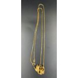 An 18ct gold chain with tea and coffee pot charms (Approximate Total Weight is 24.7g)