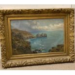 An oil on canvas of a Cornish coastal scene signed bottom left A.R Collier (103cm x 77cm)