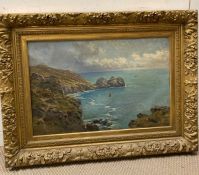 An oil on canvas of a Cornish coastal scene signed bottom left A.R Collier (103cm x 77cm)