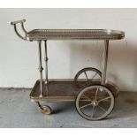 A Mid Century tea trolley with fluted column supports