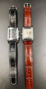 Two Jaeger Le Coultre Reverso watches (Whole case 5cm Face case 3.5cm and Whole case 5.5cm Face case