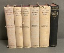 The Second World War by Winston Churchill Volumes I-VI with one missing a dust jacket (First