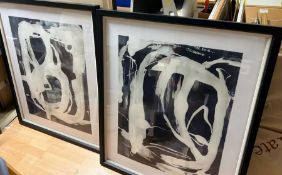 Two abstract prints in contemporary style