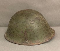 A Canadian/British World War II turtle helmet