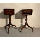 A pair of mahogany drop leaf side tables (H66cm W28cm D28cm) AF