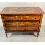 A Louis style inlaid chest of drawers with marquetry (H83cm W100cm D43cm)