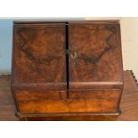 A vintage mahogany writing box with letter compartments and drawer below AF