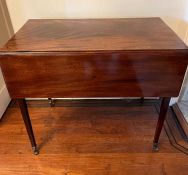 A mahogany drop sided table (85cm x 70cm)