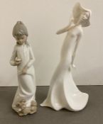A Zaphir porcelain figure of a girl with a poppy and a Royal Doulton figure titled "Carefree"