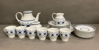 A vintage Arzberg blue and white tea service