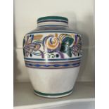 A Poole pottery art deco style vase (H21cm)