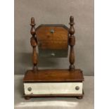 An antique miniature vanity mirror with drawer (H24cm)