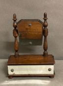 An antique miniature vanity mirror with drawer (H24cm)
