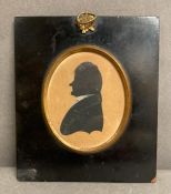 A Victorian silhouette of a gentleman inscribed in a Victorian hand to back