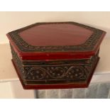An octagonal carved box