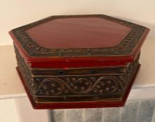 An octagonal carved box
