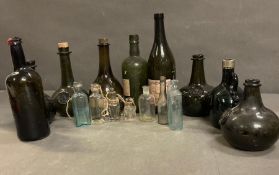 A selection of display or prop glass bottles