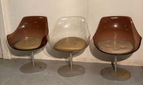 Three Mid Century champagne chairs by Estelle and Erwin Laverne for Laverne International 1957