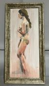 An oil on board of a nude, unknow artist (29cm x 70cm)