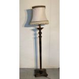 A vintage oriental style hand painted standard lamp