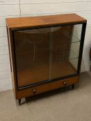 In the manner of Turnidge of London Mid Century glass cabinet (90cm x 32cm 110cm)