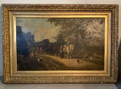 A 19th Century oil on canvas of a country scene signed bottom right S J Clark (British Samuel Joseph