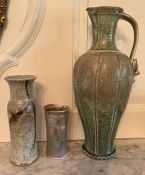 Three stoneware items to include an urn and two vases