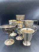 A selection of six silver trophies relating to rowing, early twentieth century, various hallmarks