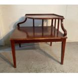 A vintage Mid Century Mersman tiered corner table (H71cm SQ76cm)