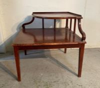 A vintage Mid Century Mersman tiered corner table (H71cm SQ76cm)