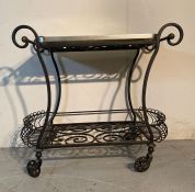 A French style wrought iron tea trolly