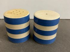 A pair of vintage Cornish ware salt and pepper