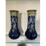 A pair of Royal Doulton stoneware vases by Ethel Beard (H33cm)