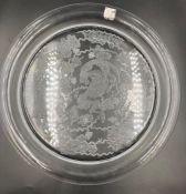 Lalique crystal glass charger C1956 Berbere