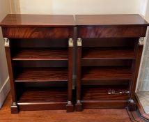 A pair of Empire style reproduction bookcases