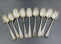 A selection of silver teaspoons, various makers and hallmarks (Approximate total weight 145g)