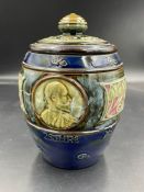 A Royal Doulton Tobacco Jar dated 26th June 1902 to commemorate the Coronation of Edward VII and