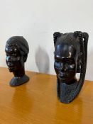 Two African carved busts