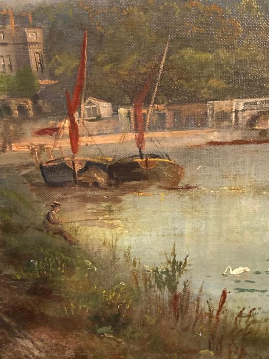 A picture of a lake view, signed lower right J. Lewis - Image 3 of 4