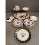 A selection of serves style porcelain plates, Copeland Spode plates and Royal Crown Derby