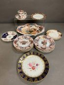 A selection of serves style porcelain plates, Copeland Spode plates and Royal Crown Derby