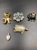 A selection of quality costume jewellery and a miniature silver scent bottle
