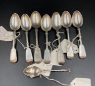 A selection of silver spoons, mainly Victorian, various hallmarks and makers.(Approximate Total