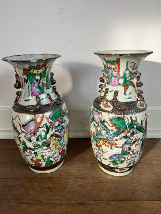 A pair of Canton Baluster vases AF