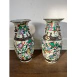 A pair of Canton Baluster vases AF