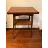 Arts and Crafts card table with a swivel top (H73cm W51cm D38cm)