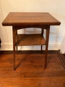 Arts and Crafts card table with a swivel top (H73cm W51cm D38cm)