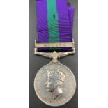General Service Medal GSM with Malaya Bar for 4043508 LAC PA Shepherd R.A.