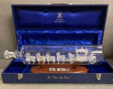 Royal Memorabilia: Lichfield Glass Sculpture Company, Queen's Gold State Coach in glass, drawn by