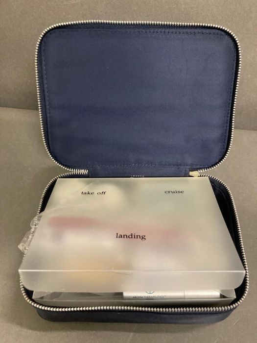 A long haul flight vanity set by Aroma Therapeutics London